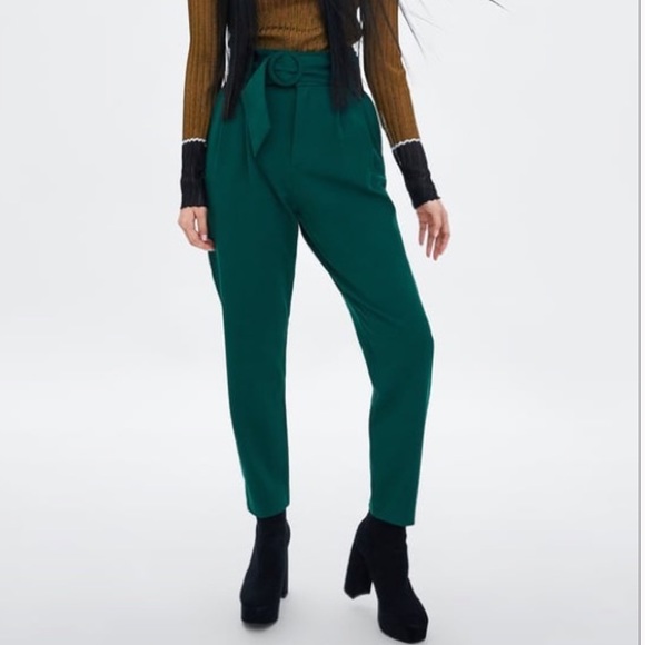 Zara | Pants u0026 Jumpsuits | Hpzara Emerald Green Trousers | Poshmark